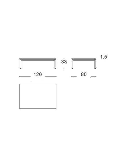 Beistelltisch 10 Table en tube basse, LC10-P, 80x120 von Cassina