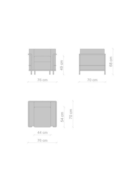 Sessel 2 Fauteuil Grand Confort, LC2 von Cassina