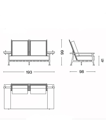 2-Sitzer Sofa Fenc-e-Nature Cassina |betz-designmöbel.ch