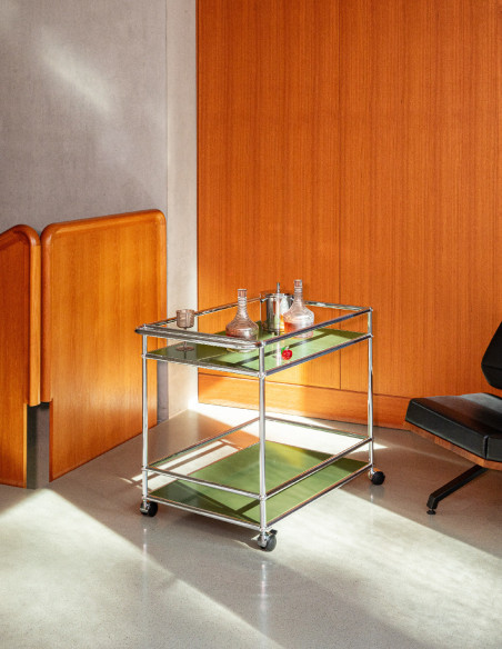 USM Haller Servierwagen in Olivgrün | betz-designmöbel.ch