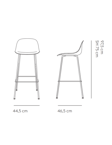 Barhocker Fiber Bar Stool von Muuto Ausstellungsstück