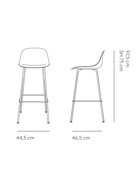 Barhocker Fiber Bar Stool von Muuto Ausstellungsstück