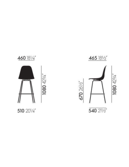 Barhocker Eames Plastic RE Medium Vitra Vollpolster betz-designmöbel.ch