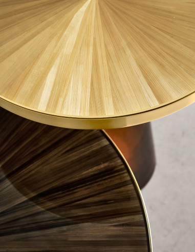 Bell Side Table Straw Marquetry von ClassiCon | betz-designmöbel.ch