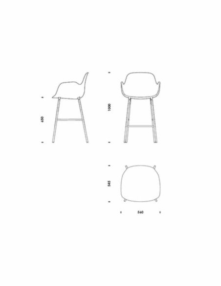 Armlehnenstuhl Form Bar Armchair Steel 65 cm von Normann Copenhagen| betz-designmoebel.ch