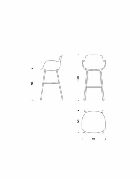 Stuhl Form Bar Armchair Steel 75 cm Normann Copenhagen | betz-designmöbel.ch