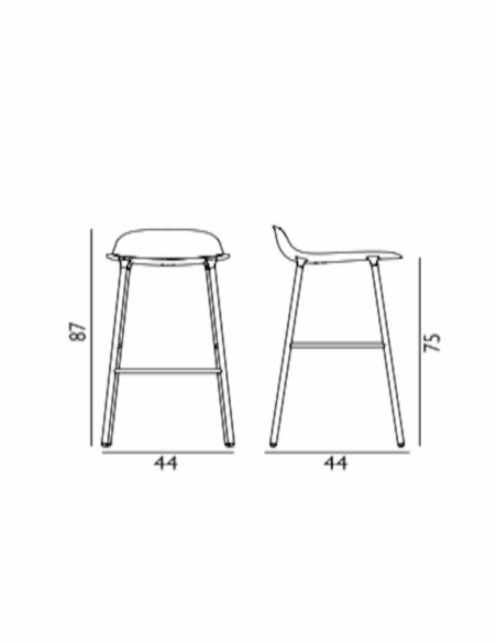 Barhocker Form Barstool Steel 75 cm von Normann Copenhagen | betz-designmoebel.ch