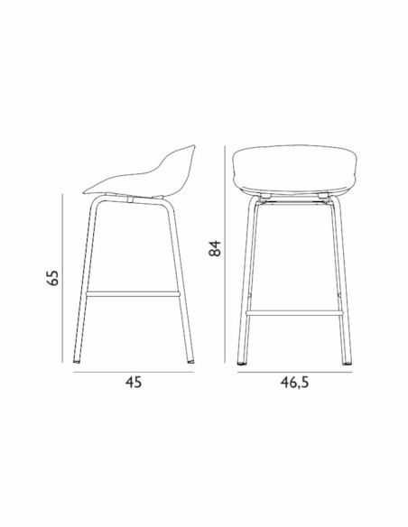 Hyg Barstool 65 cm Steel von Normann Copenhagen | betz-designmoebel.ch