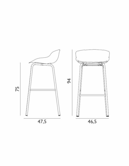 Hyg Barstool 75 cm Steel von Normann Copenhagen | betz-designmöbel.ch