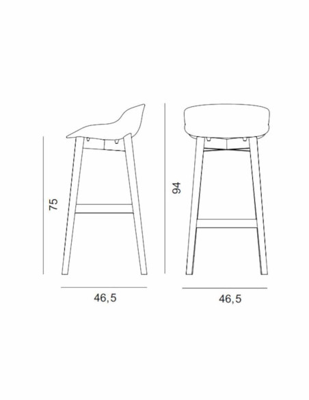 Hyg Barstool 75 cm Wood von Normann Copenhagen | betz-designmöbel.ch