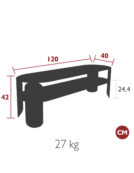 Niedriger Beistelltisch/Konsole Bebop von Fermob 120 x 70 cm | betz-designmoebel.ch