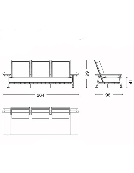 3-Sitzer Sofa Fenc-e-Nature Cassina |betz-designmöbel.ch