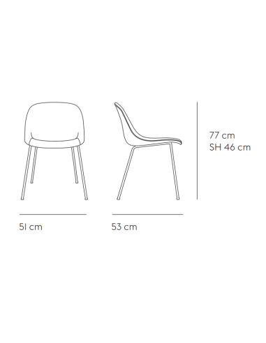 Fiber Side Chair Tube Base von Muuto 
Masse