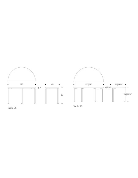 Tisch 95 & 96 von Artek | betz-designmöbel.ch