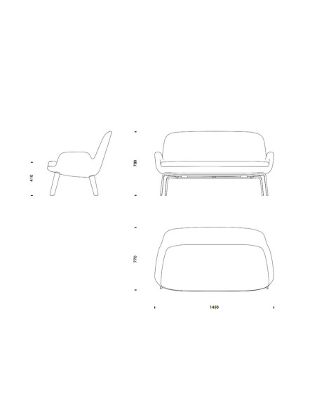 2-Sitzer-Sofa Era mit Stahlgestell von Normann Copenhagen | betz-designmöbel.ch