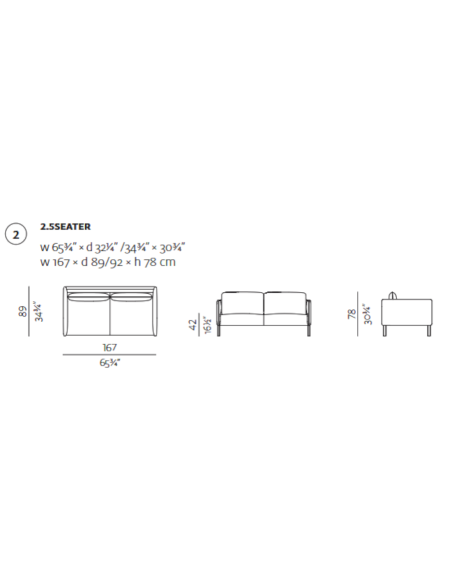 2,5-Sitzer Sofa Spectrum von Prostoria