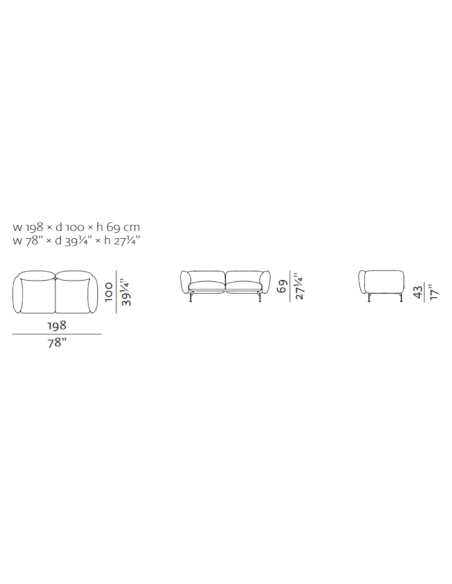 2-Sitzer Sofa Echo von Prostoria | betz-designmöbel.ch