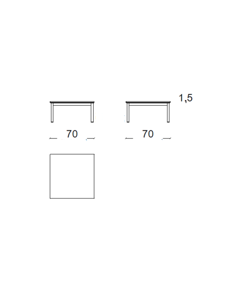Beistelltisch 10 Table en tube basse, LC10-P, 70x70 von Cassina