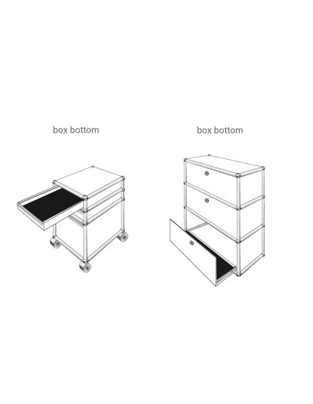 Lederauflage box bottom für Möbel von USM von Leather on Top | betz-designmoebel.ch