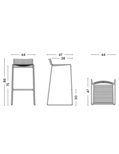 Barhocker Hee Bar Stool H75 von HAY Ausstellungsstück