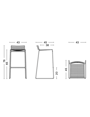 Barhocker Hee Bar Stool H65 von HAY Ausstellungsstück